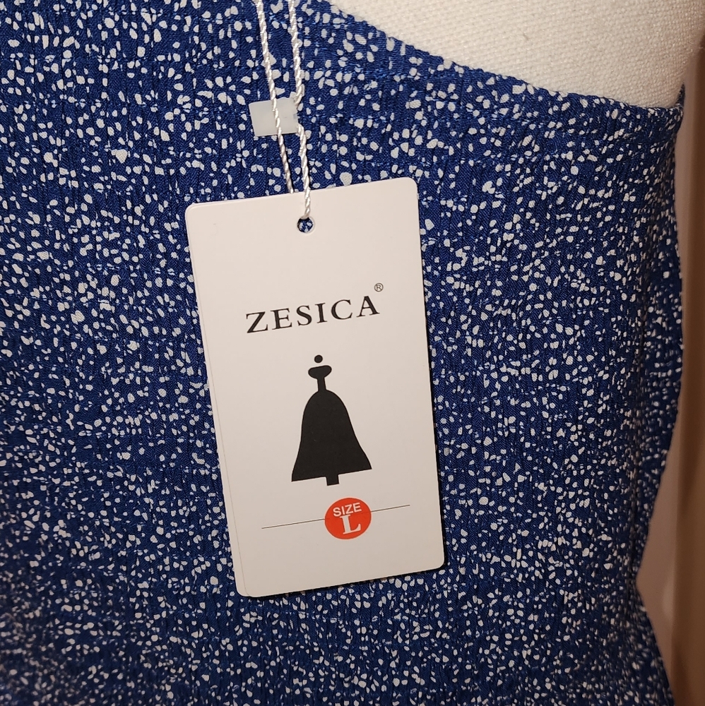 Zesica Women's Elegant Blue One-Shoulder Dress. NWT - Picture 12 of 13